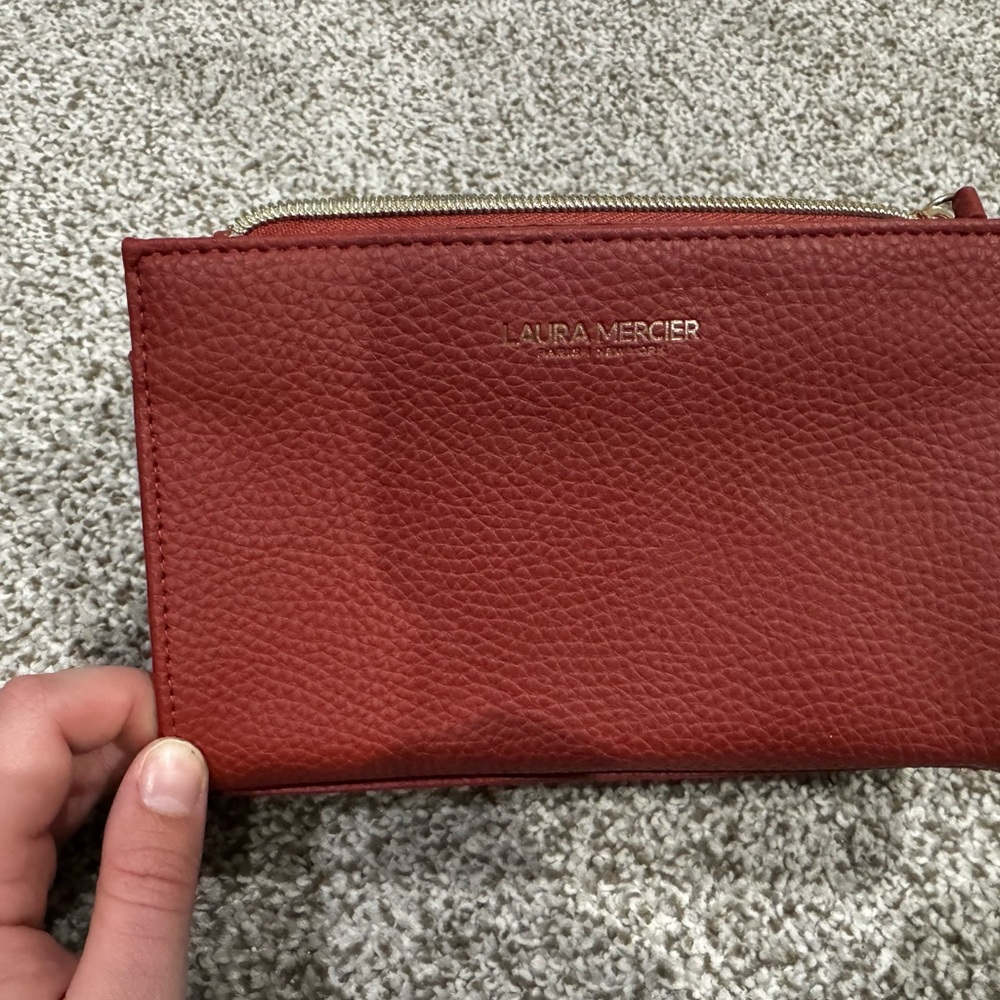 Laura Mercier Red Leather Clutch